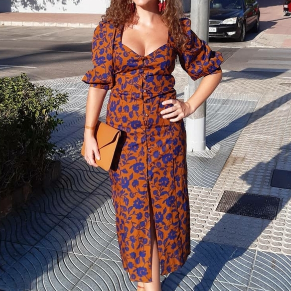 zara printed poplin dress